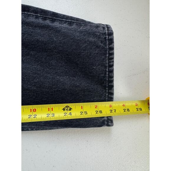 Aritzia Denim Forum Jeans Womens 30 Black Joni High Rise 26L Loose Distressed - Picture 11 of 16